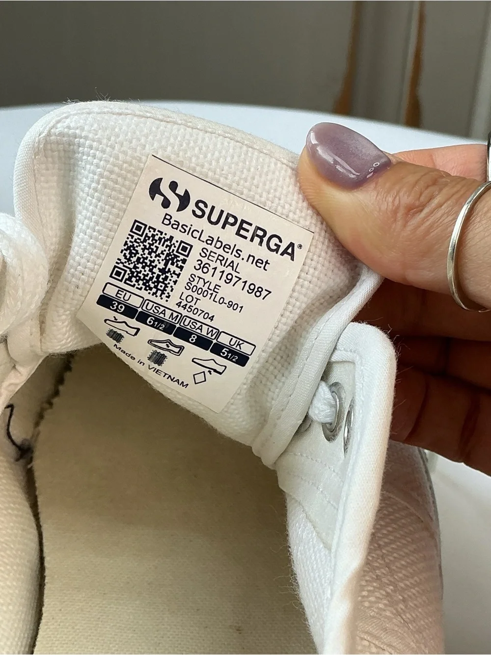 Superga | 2790 White Platform Canvas Sneakers Size US 8 EU 39 Lace Up Casual